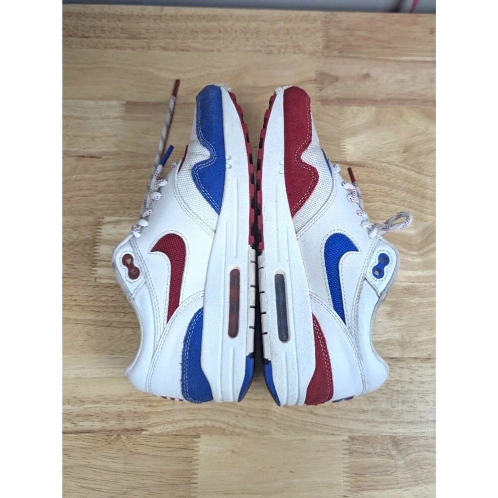 Nike | Air Max 1 Puerto Rico Pa'lante White Red Blue Sneakers Womens Size W 5.5